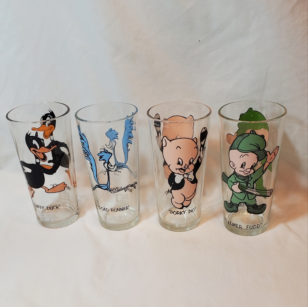 Warner Bros Vtg 1973 Pepsi Collector Series Glasses Porky Daddy Elmer RoadRunner